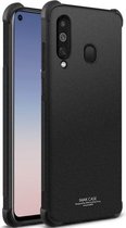 IMAK All-inclusive schokbestendige Airbag TPU-hoes voor Galaxy A60, met schermbeschermer (matzwart)