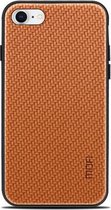 MOFI voor iPhone SE 2020 & 8 & 7 stoffen oppervlak + pc + TPU beschermende achterkant van de behuizing (bruin)