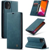 CaseMe-013 Multifunctionele horizontale lederen flip-hoes met kaartsleuf en houder en portemonnee voor iPhone 11 Pro Max (blauw)