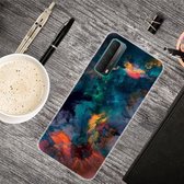 Voor Huawei P Smart 2021 schokbestendig geverfd transparant TPU beschermhoes (aquarelinkt)