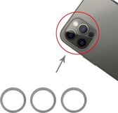 3 PCS achteruitrijcamera glazen lens metalen beschermring ring voor iPhone 12 Pro Max (aquablauw)