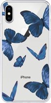 Voor iPhone XS Max Pattern TPU beschermhoes (blauwe vlinder)