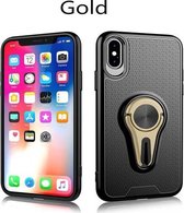 Antislip Y-vormige TPU-hoes voor mobiele telefoon met roterende autohouder voor iPhone X / XS (goud)