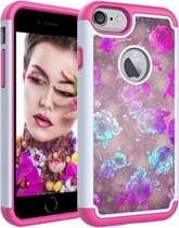 Kleurentekeningpatroon PC + TPU beschermhoes voor iPhone 6 Plus / 6s Plus (Peony)