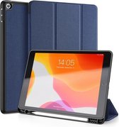 Voor iPad 10.2 DUX DUCIS Domo-serie Horizontale flip magnetische PU lederen tas met drievoudige houder & pennensleuf & slaap- / wekfunctie (blauw)