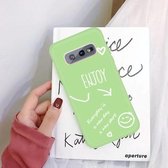 Voor Galaxy S10 Enjoy Love Pattern Frosted TPU beschermhoes (groen)