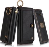 Voor Galaxy S10 + POLA Multifunctionele Mode Rits Magnetische Horizontale Flip Leren Case met Kaartsleuven & Portemonnee & Fotolijst & Lanyard (Zwart)
