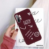 Voor Galaxy Note10 + Enjoy Love Pattern Frosted TPU beschermhoes (wijnrood)