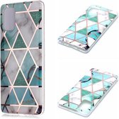 Voor Galaxy A71 Plating Marble Pattern Soft TPU beschermhoes (groen wit)