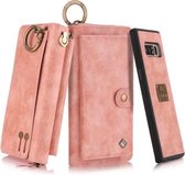 Voor Galaxy Note 8 POLA Multifunctionele Mode Rits Magnetische Horizontale Flip Leren Case met Kaartsleuven & Portemonnee & Fotolijst & Lanyard (Roze)