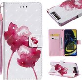 Voor Galaxy A80 / A90 3D Geschilderd Patroon Horizontale Flip Leren Case, met Portemonnee & Houder & Kaartsleuven & Lanyard (Rode Roos)