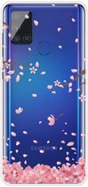 Voor Samsung Galaxy A21s schokbestendig geverfd TPU beschermhoes (kersenbloesems)