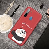 Voor Galaxy A21 Cartoon dier patroon schokbestendig TPU beschermhoes (rode panda)