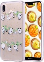 Cartoon patroon goudfolie stijl Dropping Glue TPU zachte beschermhoes voor Huawei P20 Lite (Panda)