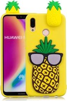 Voor Huawei P20 Lite 3D Cartoon patroon schokbestendig TPU beschermhoes (grote ananas)