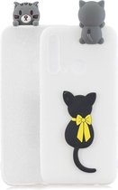 Voor Huawei P20 Lite 2019 3D Cartoon patroon schokbestendig TPU beschermhoes (kleine zwarte kat)