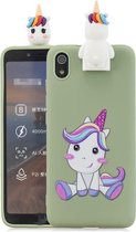 Voor Huawei Enjoy 8s Cartoon schokbestendige TPU beschermhoes met houder (eenhoorn)