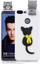 Voor Huawei Honor 9 Lite 3D Cartoon patroon schokbestendig TPU beschermhoes (kleine zwarte kat)