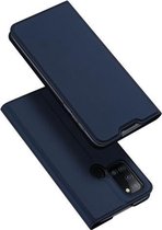 Voor Samsung Galaxy A21s DUX DUCIS Skin Pro Series horizontale flip PU + TPU lederen tas, met houder en kaartsleuven (blauw)