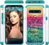 Voor LG V60 / G9 ThinQ gekleurd tekeningpatroon met diamant PC + TPU beschermhoes (dromenvanger)