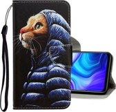 Voor Samsung Galaxy A21s 3D Gekleurde Tekening Horizontale Flip PU Lederen Case met Houder & Kaartsleuven & Portemonnee (Donsjack Kat)