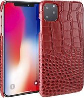 Hoofdlaag rundleder krokodillentextuur beschermhoes voor iPhone 11 Pro Max (rood)