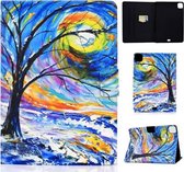 Voor iPad Air 2020 10.9 Elektrisch Geperst Gekleurde Tekening Horizontale Flip Leren Case met Houder & Kaartsleuven & Slaap / Wekfunctie (Waterverfboom)