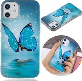 Voor iPhone 12/12 Pro Luminous TPU zachte beschermhoes (vlinder)