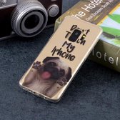 Dont Touch My Phone Dog Pattern Soft TPU Case voor Galaxy S9
