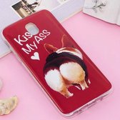 Voor Galaxy J7 (2017) (EU-versie) Noctilucent IMD Letters Dog Pattern Soft TPU Back Case Protector Cover