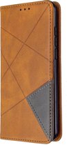 Nokia 1.3 Hoesje - Mobigear - Rhombus Slim Serie - Kunstlederen Bookcase - Cognac - Hoesje Geschikt Voor Nokia 1.3