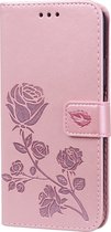 Honor 20 Pro Hoesje - Mobigear - Roses Serie - Kunstlederen Bookcase - Roségoud - Hoesje Geschikt Voor Honor 20 Pro