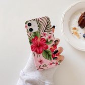 Schokbestendig TPU-beschermhoesje met bloem- en bladpatroon voor iPhone 11 Pro (4)