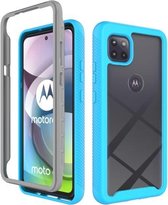 Voor Motorola Moto G 5G Starry Sky Solid Color Series schokbestendig PC + TPU beschermhoes (lichtblauw)
