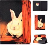 Voor Kindle Youth Versie 2019 Elektrische Horizontale TPU Geschilderde Platte Veren Case met Slaapfunctie & Pen Cover & Kaartsleuf & Houder (Bugs Bunny)