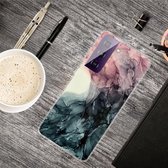 Voor Samsung Galaxy S21 5G marmeren schokbestendige TPU beschermhoes (abstract zwart)