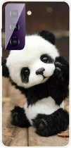 Voor Samsung Galaxy S21 5G schokbestendig geverfd transparant TPU beschermhoes (zeg hallo Panda)