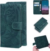 Voor Nokia 5.4 Tiger Embossing Pattern Horizontale Flip lederen tas met houder & kaartsleuven & portemonnee (groen)