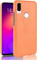 Schokbestendige krokodiltextuur pc + PU-hoes voor Meizu Note 9 (geel)