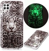 Voor Huawei P40 Lite Lichtgevende TPU zachte beschermhoes (Leopard Tiger)