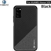 Voor Huawei Honor V30 / V30 Pro PINWUYO Rong-serie Schokbestendige pc + TPU + beschermhoes van chemische vezeldoek (zwart)