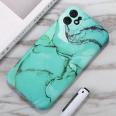 Voor iPhone 11 aquarel marmerpatroon IMD TPU mobiele telefoonhoes (groen)