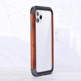 Voor iPhone 11 Pro Max R-JUST metalen + houten frame beschermhoes