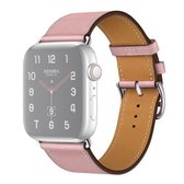 Voor Apple Watch Series 6 & SE & 5 & 4 40 mm / 3 & 2 & 1 38 mm vervangende lederen band horlogeband (roze)