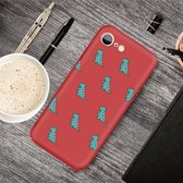 Voor iPhone SE 2020 & 8 & 7 Cartoon dier patroon schokbestendig TPU beschermhoes (rode dinosaurussen)