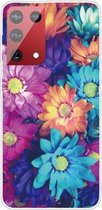 Voor Samsung Galaxy S21 Ultra 5G schokbestendig geverfd transparant TPU beschermhoes (kleur chrysant)