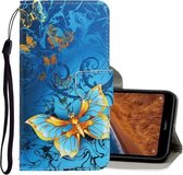 Voor Xiaomi Redmi 7A 3D Gekleurde Tekening Horizontale Flip PU Lederen Case met Houder & Kaartsleuven & Portemonnee (Jade Vlinder)