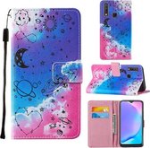 Voor Vivo Y17 / Y15 / Y12 / U10 / Y11 / Y3 Cross Texture Painting Pattern Horizontale Flip Leather Case met Houder & Kaartsleuven & Portemonnee & Lanyard (Love Universe)