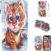 Leren beschermhoes voor iPhone X & XS (Tiger)
