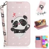 Voor Xiaomi Redmi Note 9S & Note 9 Pro Max 3D Gekleurde Tekening Horizontale Flip Leren Case met Houder & Kaartsleuf & Portemonnee & Lanyard (Love Bear)